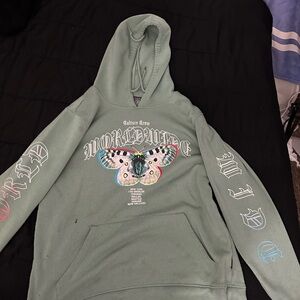 Brooklyn Cloth Mint Hoodie with Butterfly Graphic